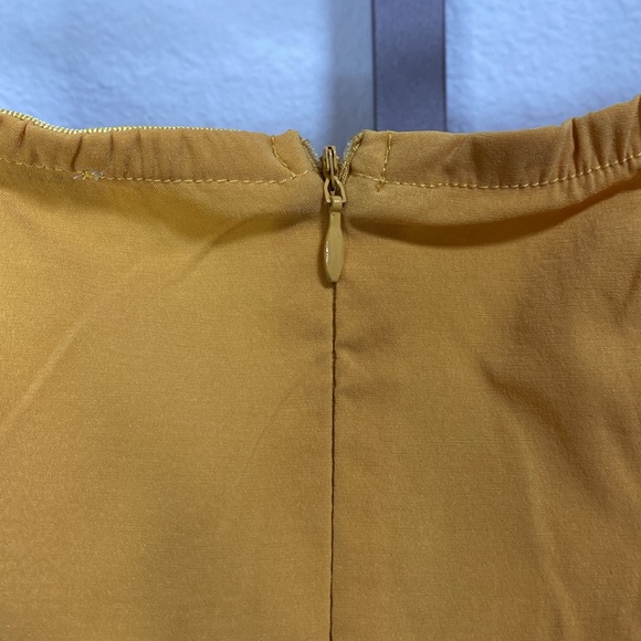 NWT UNIQ Mustard Yellow Strapless Ankle Lenght Jumpsuit Romper w/Side Stripes - Picture 9 of 10